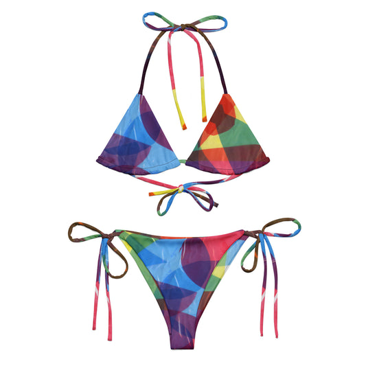 All-over print recycled string bikini